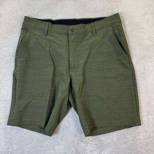 BYLT Premium Basics Kinetic Mens Large Olive Green Athletic Shorts Zipper Pocket
